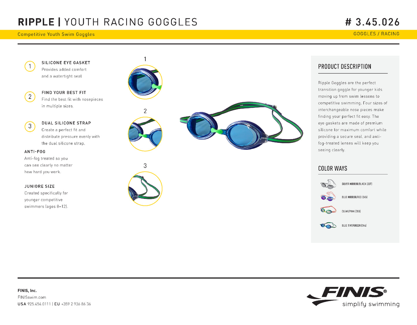 Ripple Goggles Youth Racing